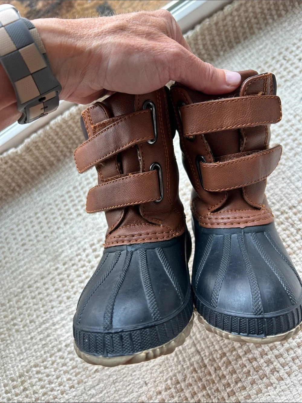 GAP Brown and Black Kids Waterproof Snow Boots